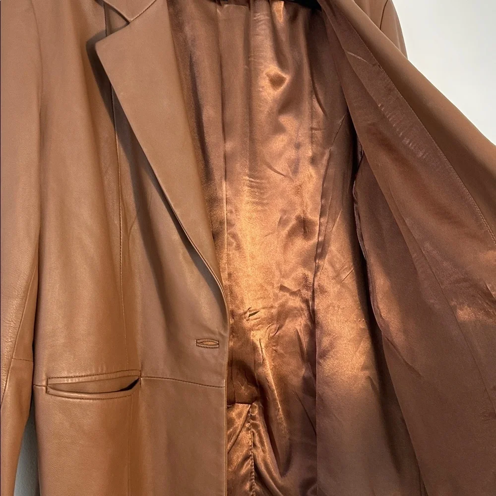 Vintage Brown Leather Blazer - Picture 6 of 10